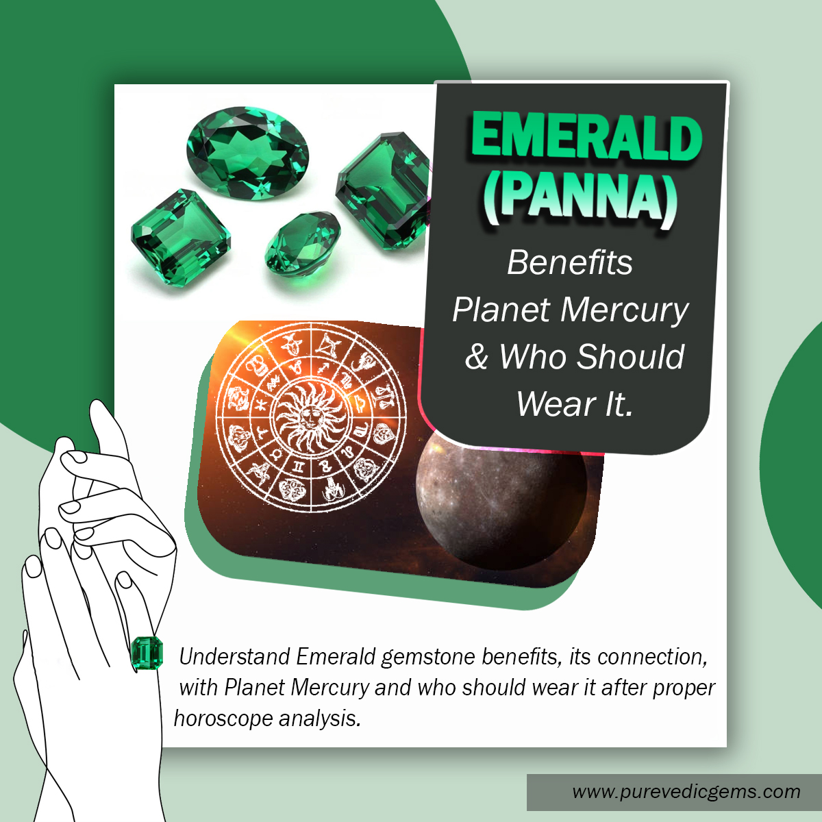 PureVedicGems's tweet photo. Emerald (Panna) Benefits | Mercury Planet Gemstone

Emerald (Panna) strengthens Mercury (Budh Graha), enhancing intelligence, communication, business skills &amp; mental clarity. Wear only after proper horoscope analysis for safe results.

#EmeraldGemstone #PannaStone #MercuryPlanet https://t.co/hsxGPzloB2