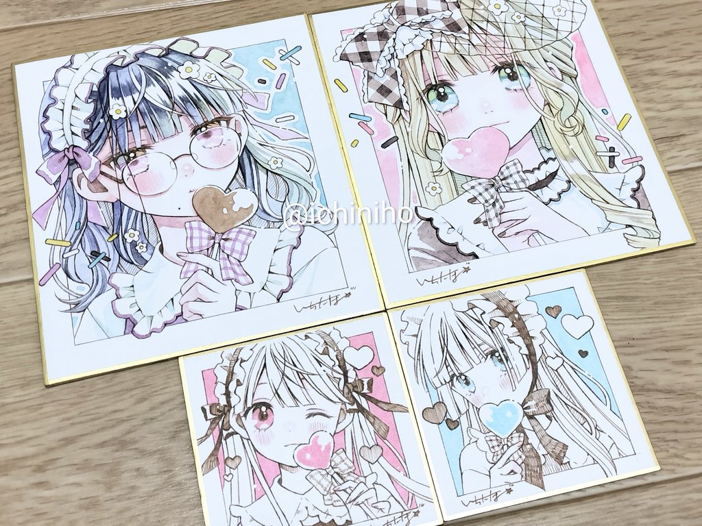 追加する色紙です！ 普段あまり描かないメガネっ子も描いてみました✨️