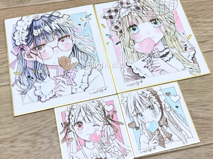 追加する色紙です!
普段あまり描かないメガネっ子も描いてみました✨️ 