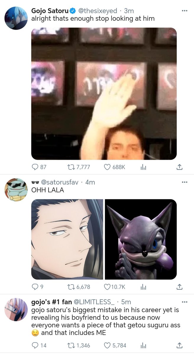 satosugu au where famous actor gojo satoru is found beefing with his own fans online. the reason? is because everyone’s enamoured by his boyfriend, getou suguru