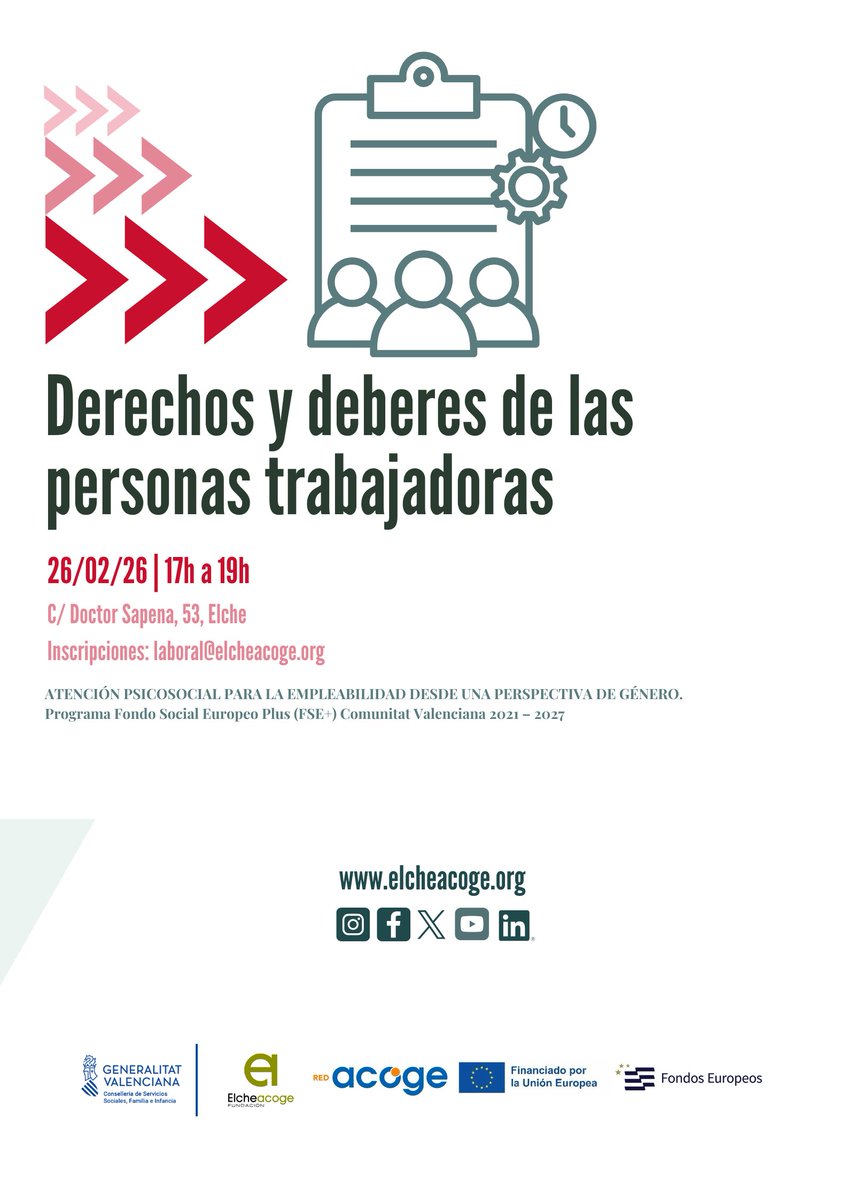 ¿Estás interesado en este taller sobre cómo utilizar la APP del Labora? Inscripciones > laboral@elcheacoge.org

*Esta actuación está financiada por la UE, a través del Programa Fondo Social Europeo Plus (FSE+) Comunitat Valenciana 2021 – 2027