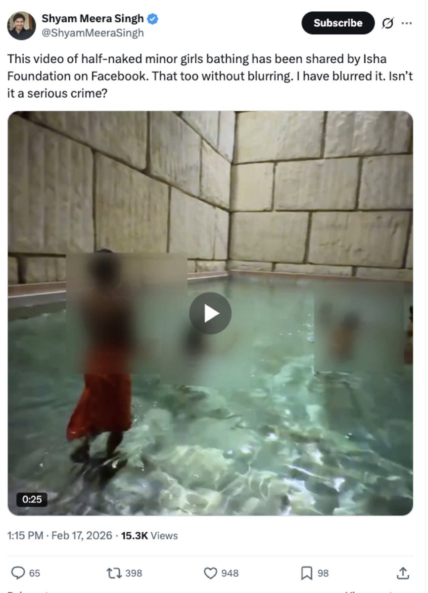 Enough is enough.

Shyam Meera Singh should be held legally accountable for spreading blatant misinformation. The individuals he has falsely portrayed as “minor girls” are, in fact, boys from Samskriti Gurukul with long hair, a reality that could have been verified with even the