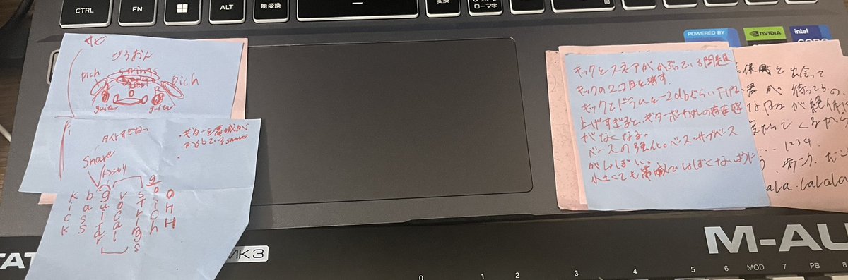 アイデアを貼り付けた付箋！！！
今日で剥がす
 #ボカコレ2026冬小出し情報