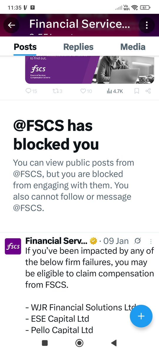 Financial Services Compensation Scheme blocked me tweet media