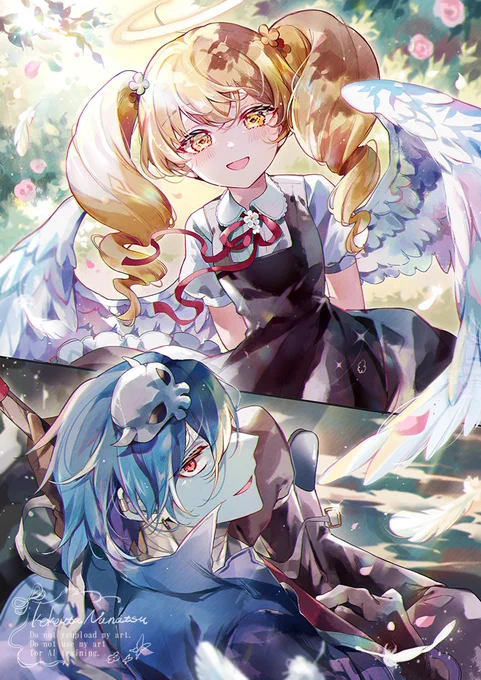 お兄さんと天使 #popn_art