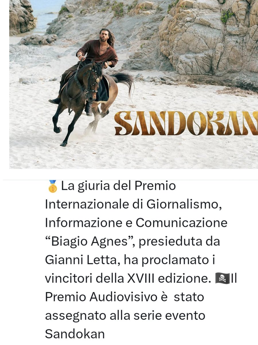 Ed è solo l'inizio dei riconoscimenti per questo grande capolavoro.. Complimenti a tutti, ma soprattutto a #CanYaman che ha fatto di #Sandokan un vero capolavoro! 
#repost in IG #Repost @calabria_filmcommission