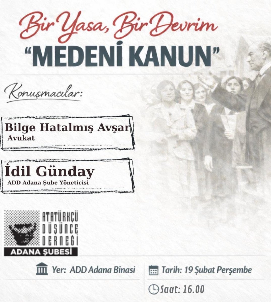 Bu topraklarda kimse kimsenin kaderi olmayacak. Bir yasa, Bir devrim “Medeni Kanun” #medenikanun