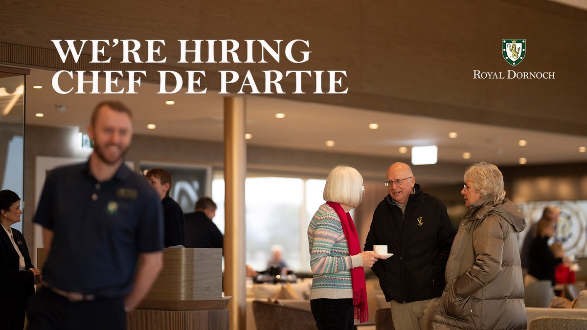 RoyalDornochGC's tweet photo. 👨‍🍳 We’re hiring a Chef De Partie!
Join our kitchen team in the new clubhouse, delivering high-quality food to members and visitors at one of the game’s great venues.
👉 https://t.co/s2mBR6ubMd
🗓 Applications close Fri 27 Feb 2026 https://t.co/EscMpKnEPI