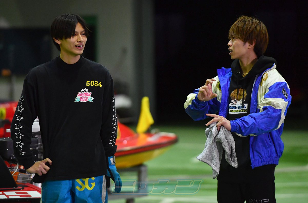 nikkan_boat's tweet photo. 【#ボートレース若松 #全日本覇者決定戦 】
一方、定松と同じく今年好調の末永和也（左）ですが、3日目を終えて得点率4.75（4走19点）と苦戦しています。4日目は準優入りへ奮起してほしいです💪 https://t.co/ryDa1zXmiv