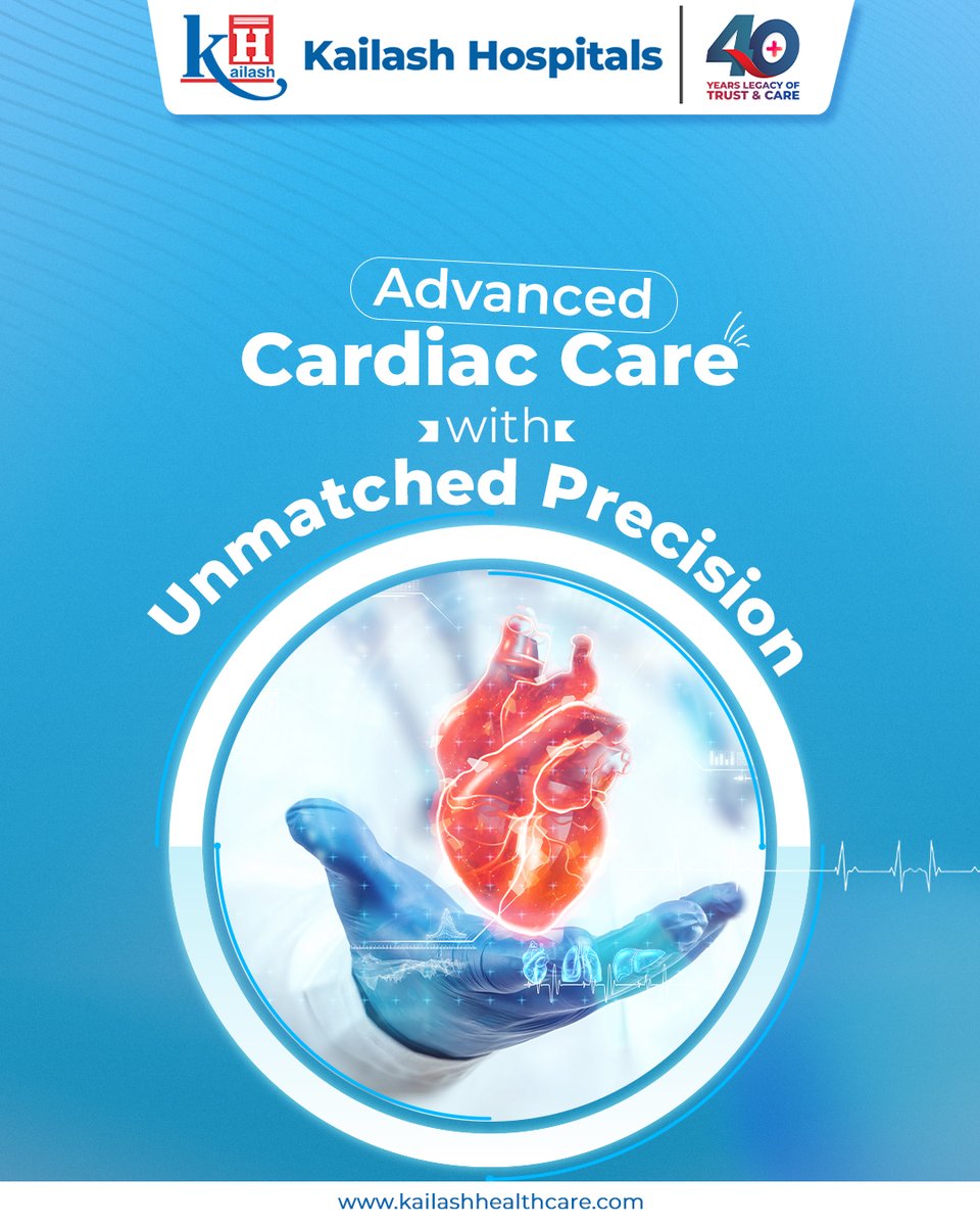 KailashHealth's tweet image. At Kailash Hospitals, we believe every heartbeat tells a story, and we are here to make sure yours stays strong.

With 40 years of legacy in trust and care, we bring you Advanced #CardiacCare powered by unmatched precision. From high-resolution imaging to life-saving coronary