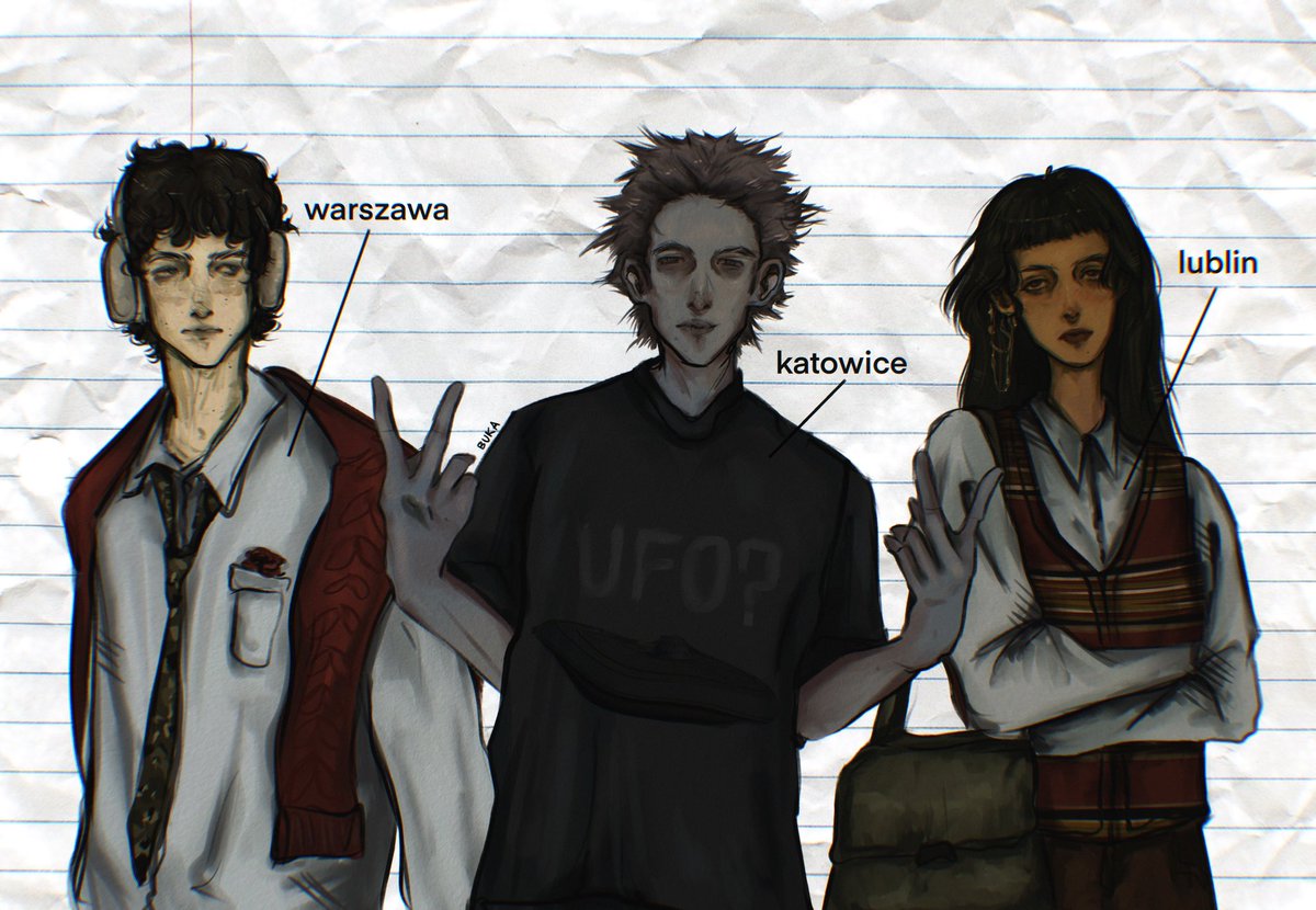 moobuka's tweet image. polskie miasta, ale to postacie [2] 🇵🇱🗝️