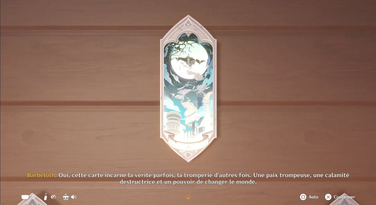 kun_mz9's tweet photo. @adeptisimp On apprends via Barbeloth que la Lune a toujours été representé par une illusion, quelque chose de trompeur, ou un danger déguisé en paix, etc... Elle parle aussi d’un voyage rempli de doutes. Varka en restant à Mondstadt pouvait accomplir son rêve de devenir un héro 1/2 https://t.co/Mis368tC7a