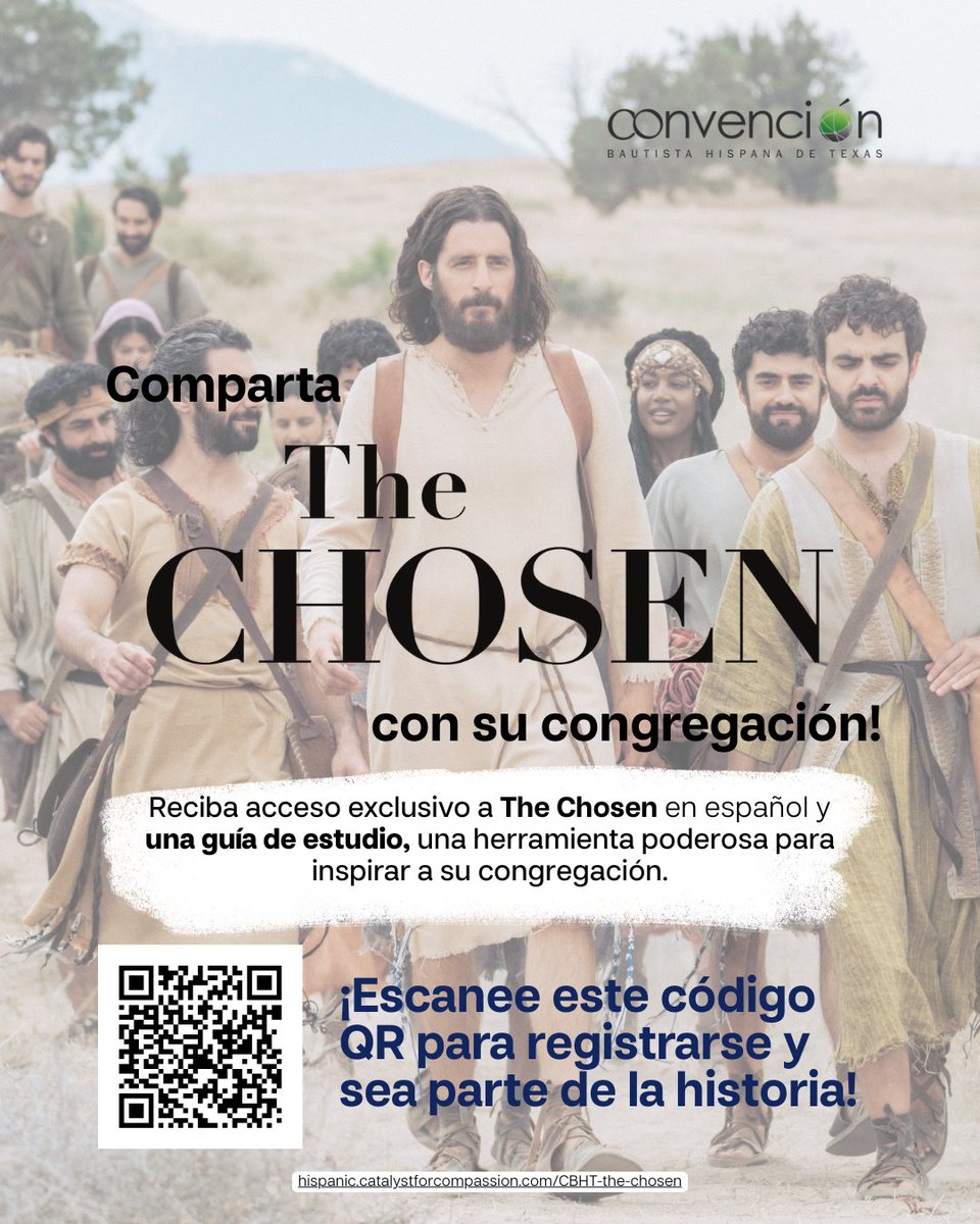 Compassion le ofrece proyectar la serie "The Chosen" en su iglesia ¡totalmente GRATIS! 🎬 Incluye una Guía de Estudio Bíblico para sus grupos. 

Regístrese aquí: hispanic.catalystforcompassion.com/CBHT-the-chosen