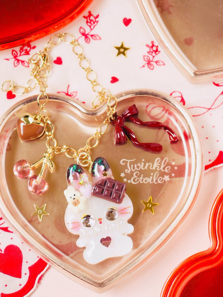 ❤️チョコうさちゃんバッグチャーム 🍫アイスとぬい持ってるねこ