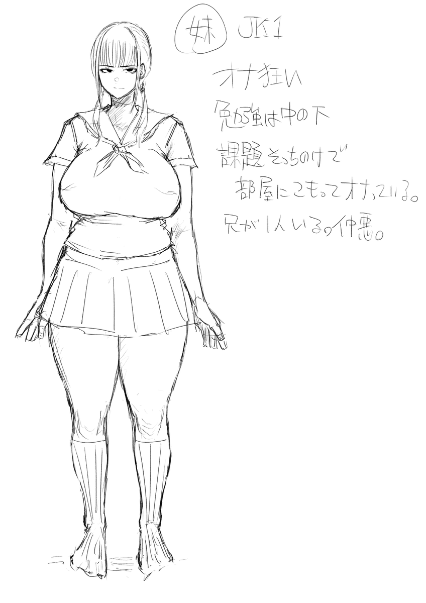 ろくに設定詰めずに勢いで漫画制作してるので次回か次々回のために立ち絵。
こんな妹いかがですか。 