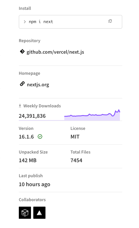 <a href="/rasenganjs/">Rasengan</a> is lighter than <a href="/nextjs/">Next.js</a>  😳

Rasengan.js
- size: 199kB 🍃
- Total files: 118 😇

Next.js
- size: 142 MB 🌚
- total files: 7454 🤯

Anyway, Next.js is cool. But <a href="/rasenganjs/">Rasengan</a>  is a powerful alternative 🌝 

docs: rasengan.dev/docs