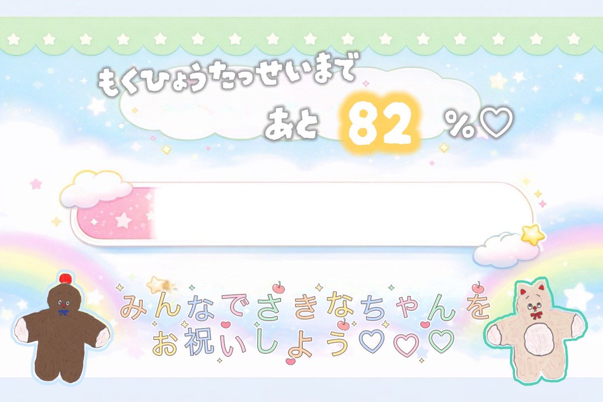 《目標まで残り…♡》
皆様ご尽力ありがとうございます💫
2/17現在です！
今日は缶バッジのデザインが公開となりました🌟
まだまだお待ちしております！