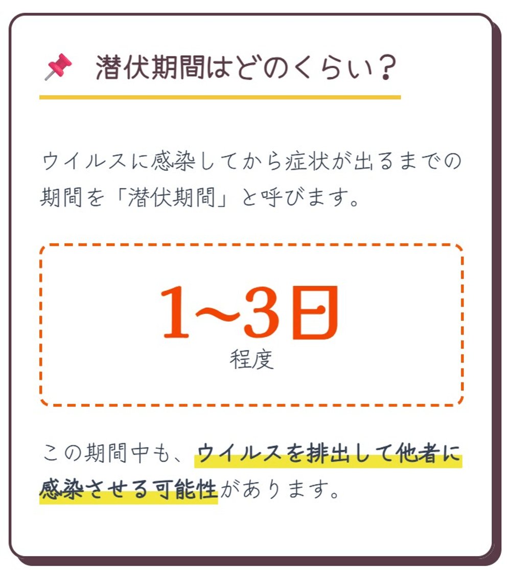 Incubation. / 潜伏期間 新型コロナウイルスの潜伏期間について解説【2026年最新・感染力・家族