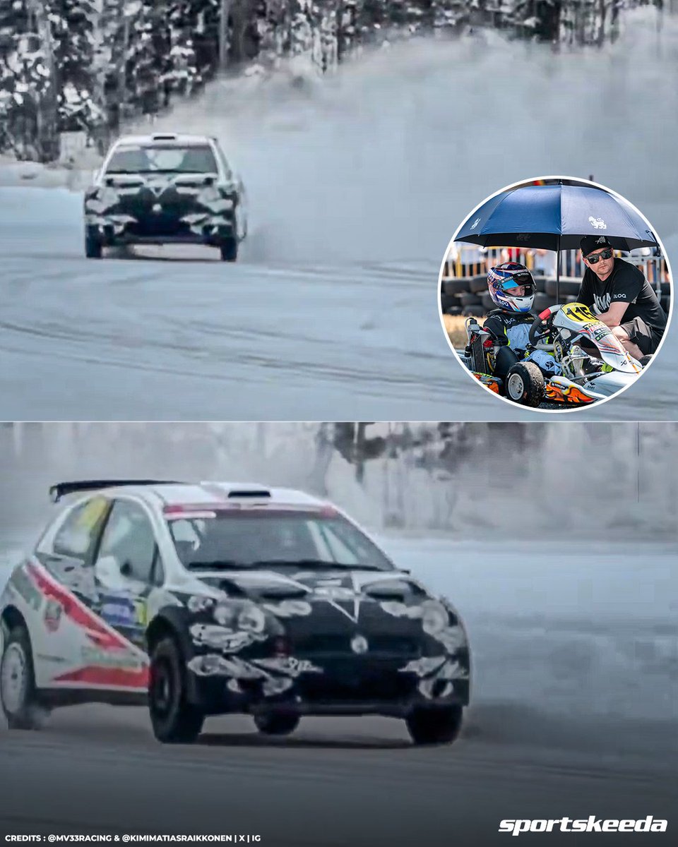 SKPitStop's tweet image. Like father, like son ❄️🏁

Robin Räikkönen already showing Iceman vibes at just 11 👀

#KimiRaikkonen #F1