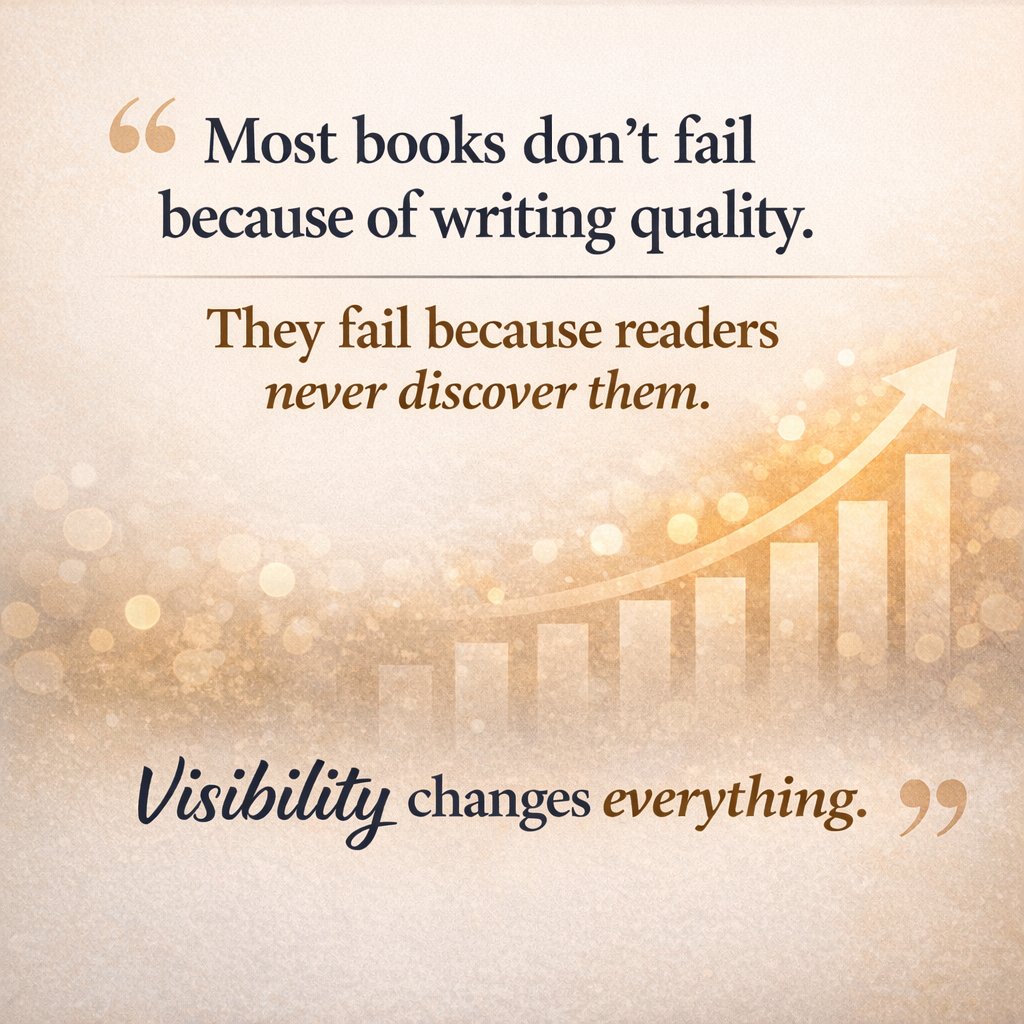Most authors think the problem is writing quality.
But many great books stay invisible because readers never discover them.
Small visibility and positioning changes can transform sales.
Authors, what’s been harder for you lately: visibility or reviews?
#amwriting #BookMarketing