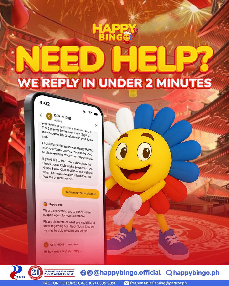 Happybingoapp's tweet photo. Got a question? Don’t wait!
HappyBingo support is always online and super fast 💨

#happybingoph https://t.co/4kOWIb7ohs
