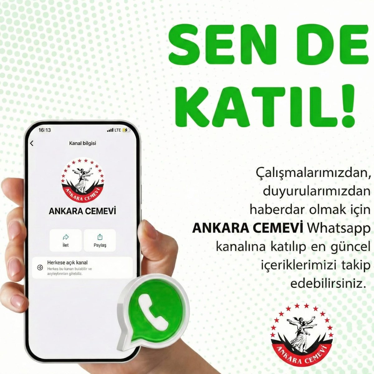 AnkaraCemevi's tweet photo. Duyurulardan Haberdar Olmak için Tüm Canları Whatsapp Kanalımıza bekliyoruz. 

https://t.co/52XKlJ7Djj

Aşk İle... https://t.co/AV6dmpCLll