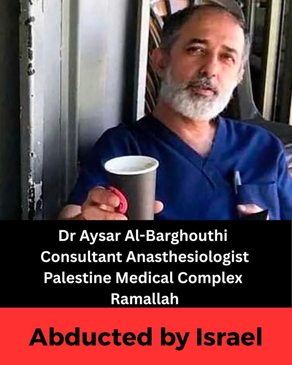 Dr Aysar Al-Barghouti abducted by Israel for 772 days.

#FreeThemAll