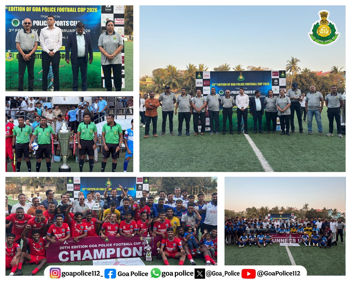 IMinnows's tweet photo. Goa Police Cup 2026
@GenoFootball are the winners of the 20th edition with a 1-0 win over Calangute Association in the final
The winning goal was scored by Vasim Inamdar in the 41st minute
Congratulations!
#IndianFootball #GoaPoliceCup #GoaPoliceFootballCup πΈ Goa Police https://t.co/cmfeGYiQWf