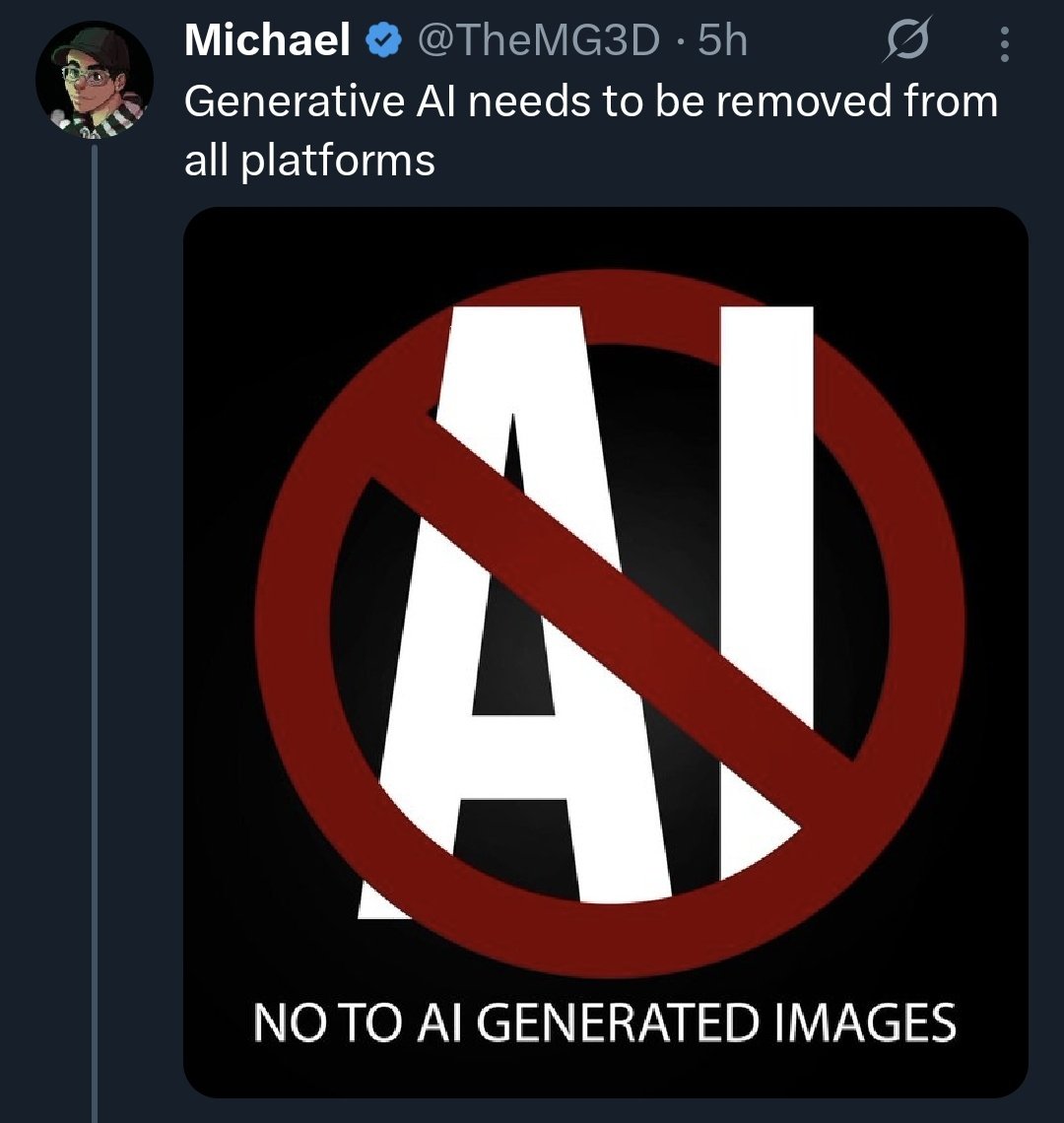 JayViperTV's tweet image. People who are against generative AI need to be removed from all platforms. Especially attention-seeking dinosaurs like this one.