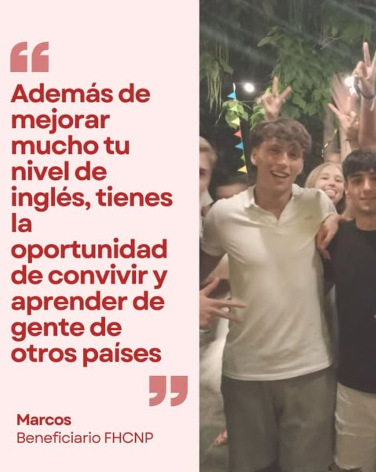 ✨ Inmersión Lingüística en España | Marcos
Lo mejor fueron los encuentros one to one y su grupo de amigos. Hablar inglés todo el día hizo que el idioma dejara de ser teoría. Mejorar inglés, conocer culturas y salir de tu zona de confort. 🌍
👉 fundacion-huerfanos.org/este-verano-vi…