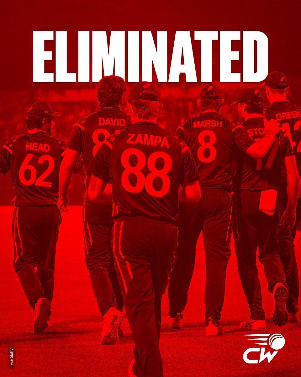 Quick_UpdateX's tweet image. Australia is out of the T20 World Cup 2026 in the first round, failing to qualify for the Super 8.

Since winning T20 World Cup in 2021, this is now the third consecutive edition where Australia haven’t reached Semi-Finals. #australia #T20WorldCup #INDvsPAK #T20WorldCup2026