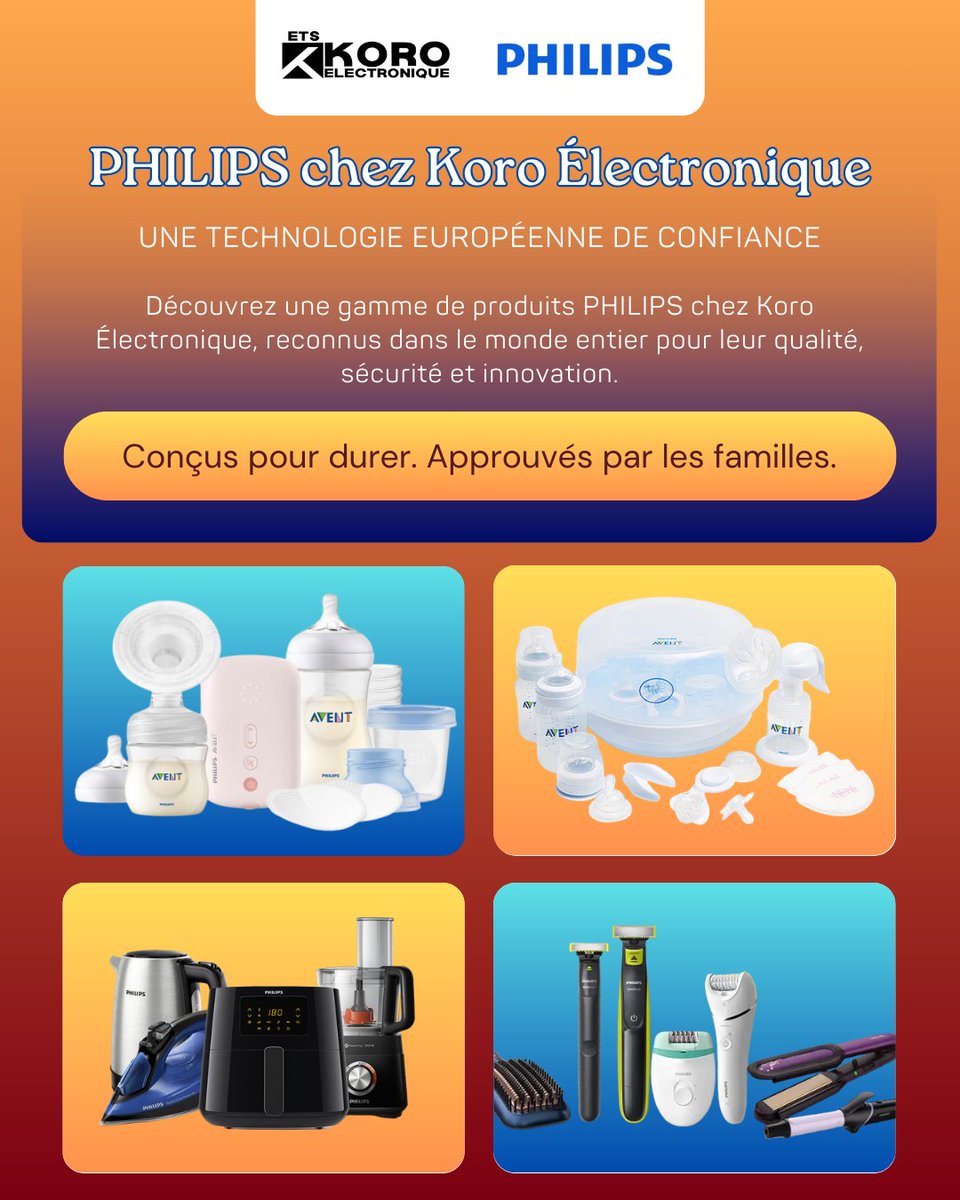 EtsKoro's tweet photo. Discover a range of PHILIPS lifestyle products at Koro Électronique, designed to make everyday life easier, safer, and more comfortable.

📍 Available at Koro Électronique, Lubumbashi
🤝 Genuine products with reliable support.

#Philips #PhilipsLifestyle #KoroElectronique https://t.co/YcvKZP7kUZ