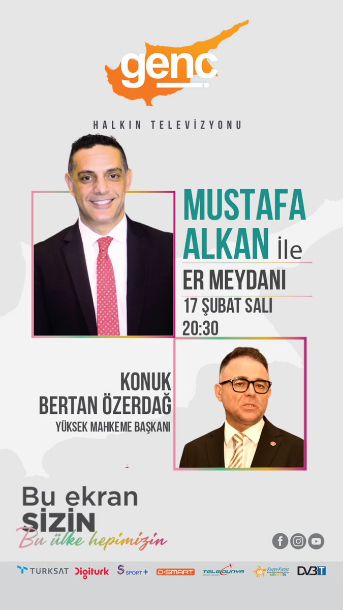 Yüksek Mahkeme Başkanı Bertan Özerdağ bu akşam ER MEYDANI'nda...

ER MEYDANI saat 20.30'da canlı yayınla GENÇ TV ekranlarında...