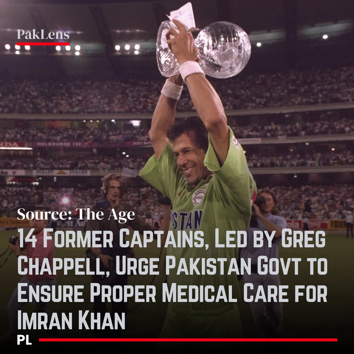 14 Former Captains, Led by Greg Chappell, Urge Paki Govt to Ensure Proper Care for Imran Khan

The signatories:
Sunil Gavaskar
Kapil Dev
Allan Border
Steve Waugh
Ian Chappell
Belinda Clark
Kim Hughes
Mike Atherton
Nasser Hussain
Mike Brearley
David Gower
Clive Lloyd 
John Wright