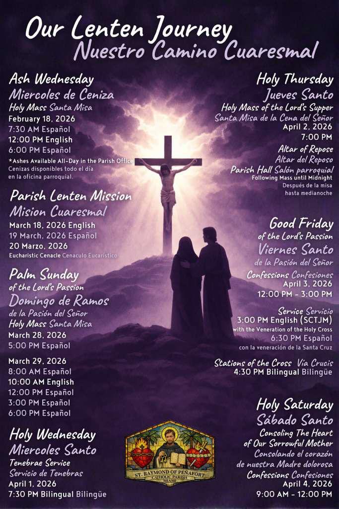 Come and walk with us the sacred journey of Lent in our simple and beautiful home: St Raymond Parish!