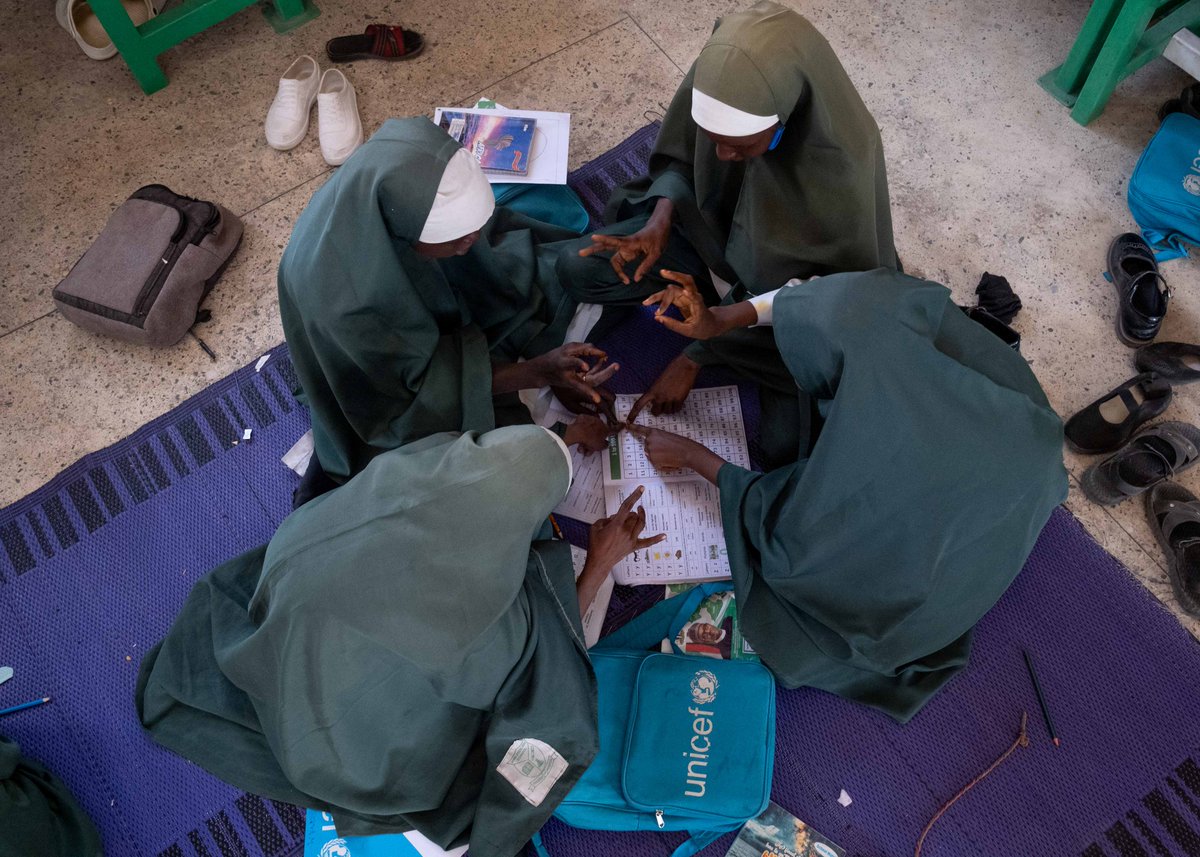 UNICEF_Nigeria's tweet image. Learning time is fun time for children at the Borno Special School in Maiduguri, northeast #Nigeria 

With #TARL, we’re strengthening foundational literacy and numeracy for children using alternative communication methods.

Thanks to @FCDOGovUK #PLANE for support!