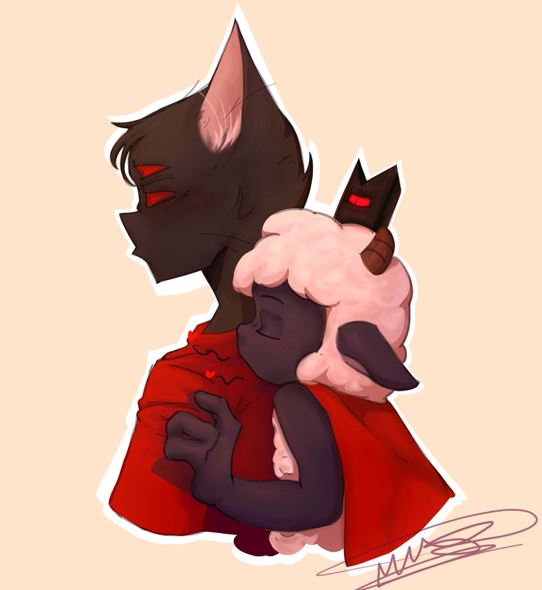 NantoLopez's tweet photo. Esto era pa San Valentin,  pero se me paso subirlo,  da igual.  Feliz 14💖
#narilamb
#CultoftheLamb #ArtistOnTwitter #SanValentin https://t.co/sbBXuLIURF