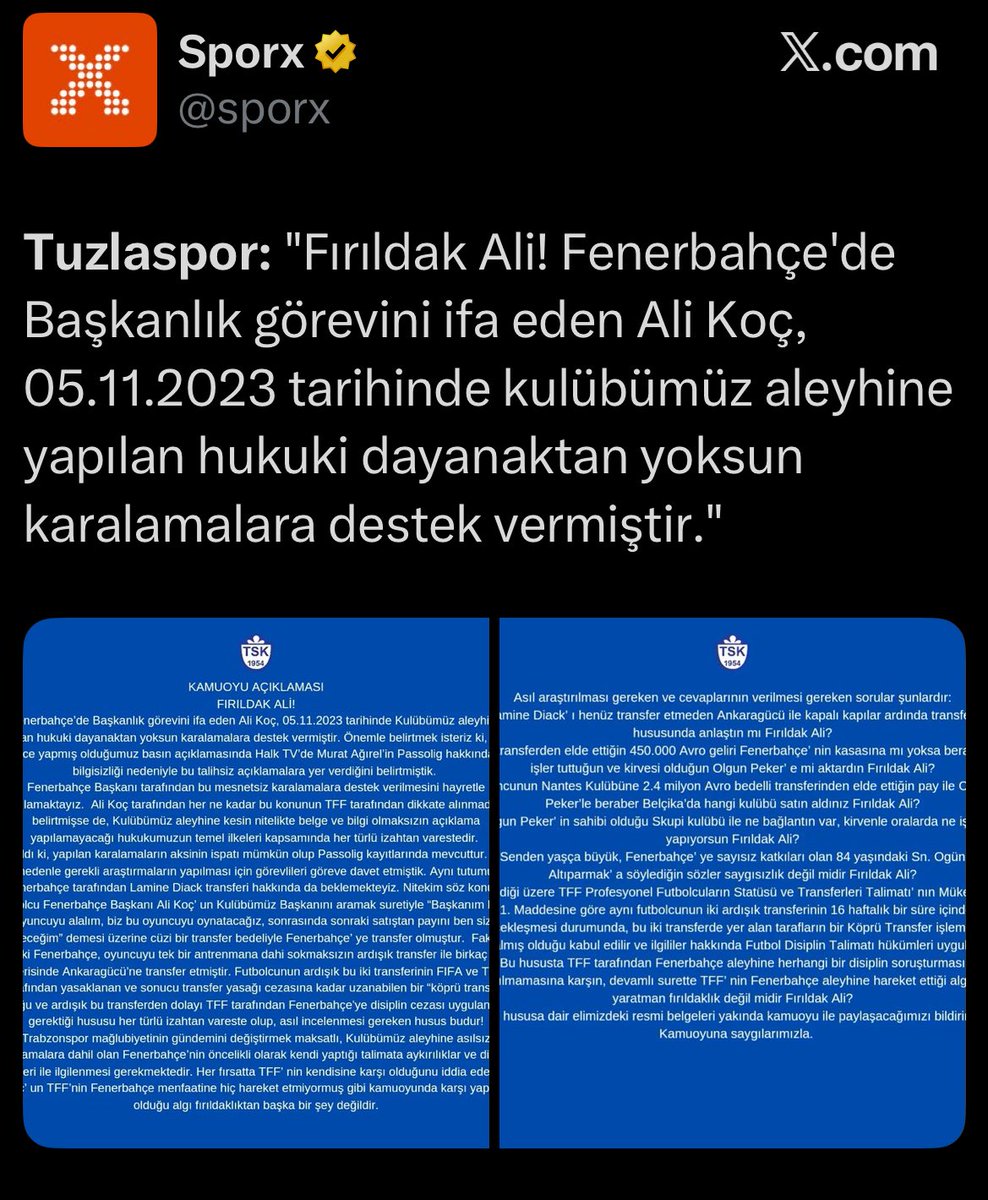 Tuzlaspor başkanı yasadışı bahisten tutuklandı

Ali Koç tüm pisliklerini ortaya döktü diye o dönem ülkece linçlemiştiler