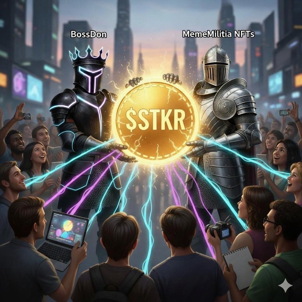 Crypto_Butter0's tweet photo. The MemeMilitia and BossDon are officially uniting to usher in a new era of creator rewards.
The energy is electric as the $STKR ecosystem grows, fueling a movement where participation meets power.We aren't just building a community; we’re building a legacy
#MemeMilitia #BossDon https://t.co/uoXj5lu5dq