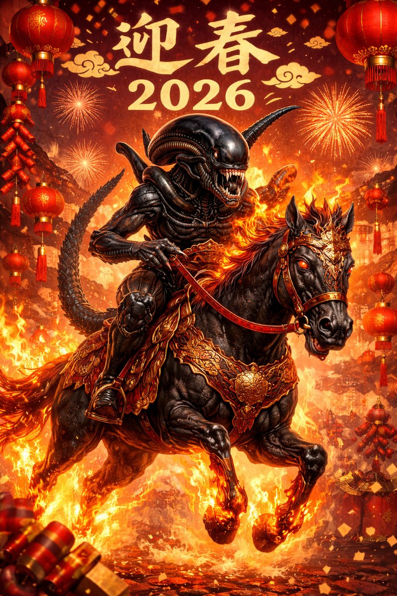 alien_ivi's tweet image. 🎉Happy Lunar New Year!

2026 is the Year of the Fire Horse—time for lethal moves. Ride the hype, grip the blockchain reins, and may the only red you see be festive lanterns, not red candles on your charts! 

#Crypto #LNY2026 #Xenomorph #LunarNewYear2026 #BTC #FireHorse