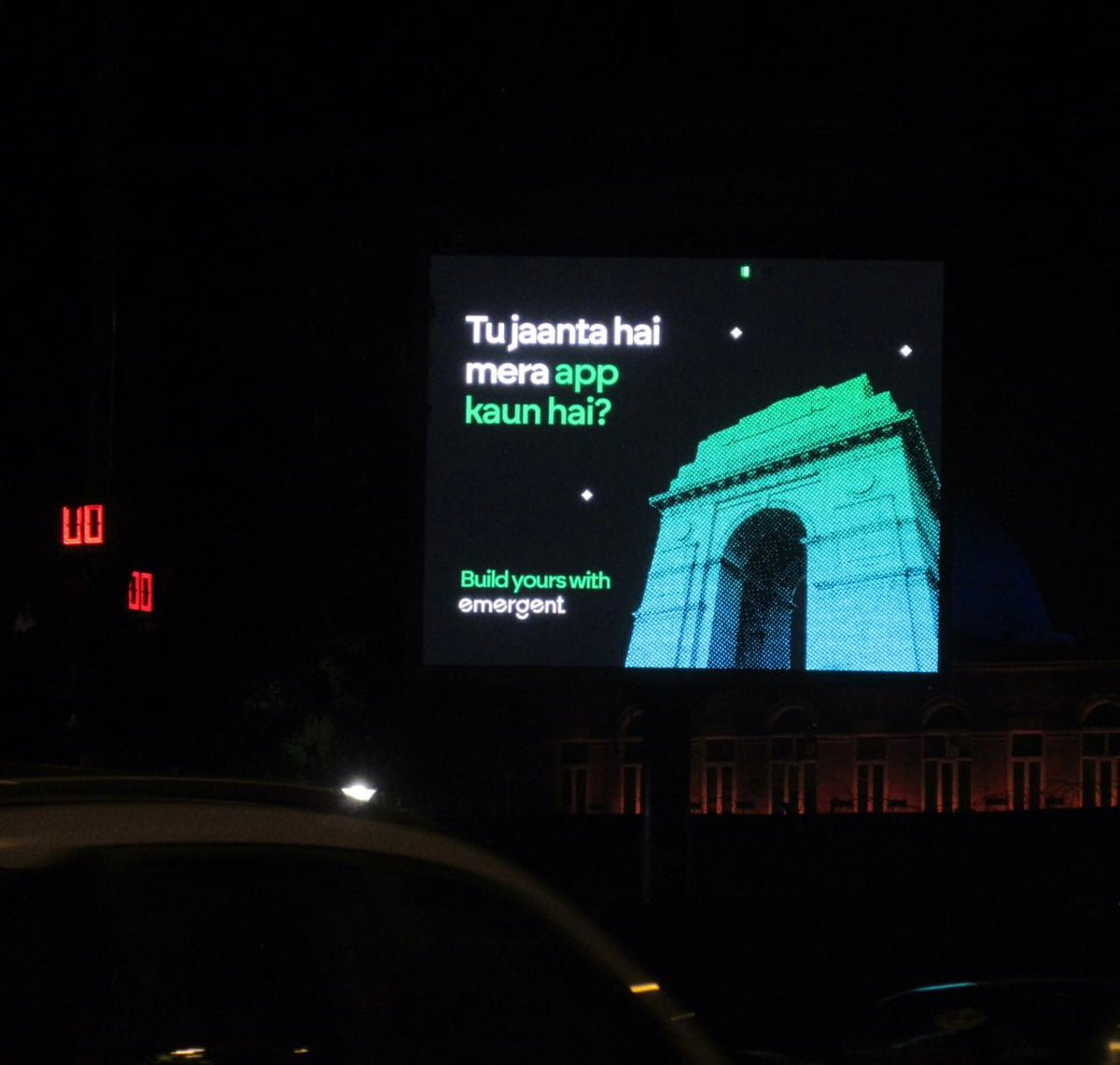 NewsAlgebraIND's tweet photo. Delhi AI Summit sees bold billboards from Indian AI platform Emergent.

From airport corridors to Delhi streets, the IndiaAI Mission is taking over 🇮🇳 https://t.co/MdQcpSconM