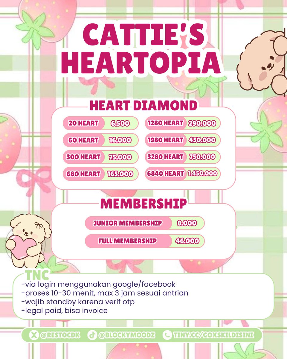 Restocdk's tweet photo. Hii!! Aku open topup heartopia yaa. Yuk yuk langsung DM/wa yaa 💕

#zonauang https://t.co/sFbhr3LVjy