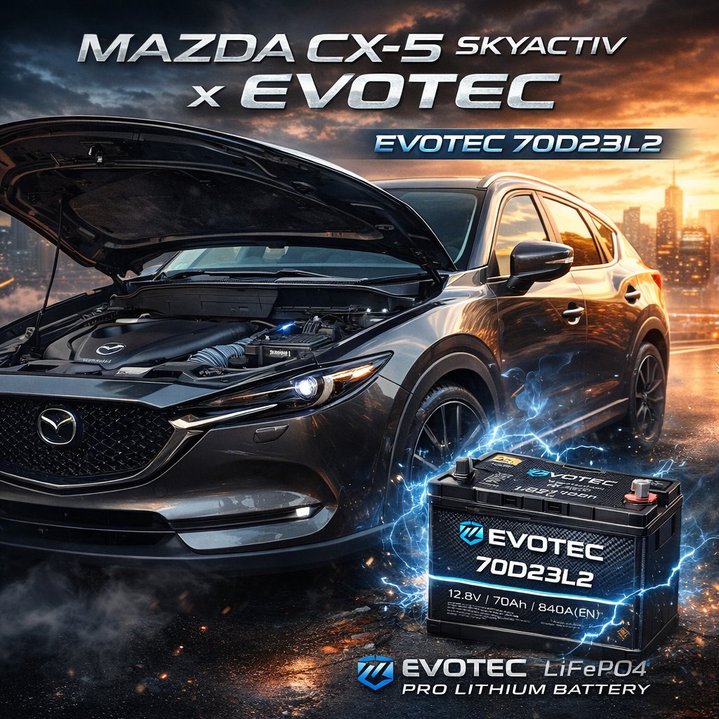 evoltecjapan's tweet photo. MAZDA CX-5 SKYACTIV-D×EVOTEC
鉛からリチウムへ
始動の質感とレスポンスが変わる。
SKYACTIVEは電圧高い=良いバッテリーとは認識しない。電圧変動の幅が大きい容量が小さいリチウムバッテリーは不向き。
EVOTEC EV-70D23L2
新基準の12Vバッテリー
#MAZDACX5
#SKYACTIVEリチウム化
#EVOTEC https://t.co/GI5owo1f6G