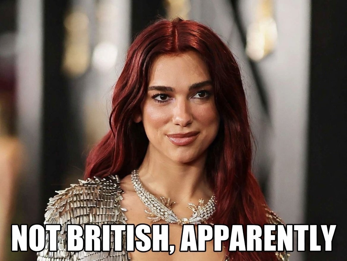 seledka_vodka's tweet image. Hey @RestoreBritain_, are we putting Dua Lipa on the plane back to Albania or what's the vibe?

Because, according to you, she is not British.