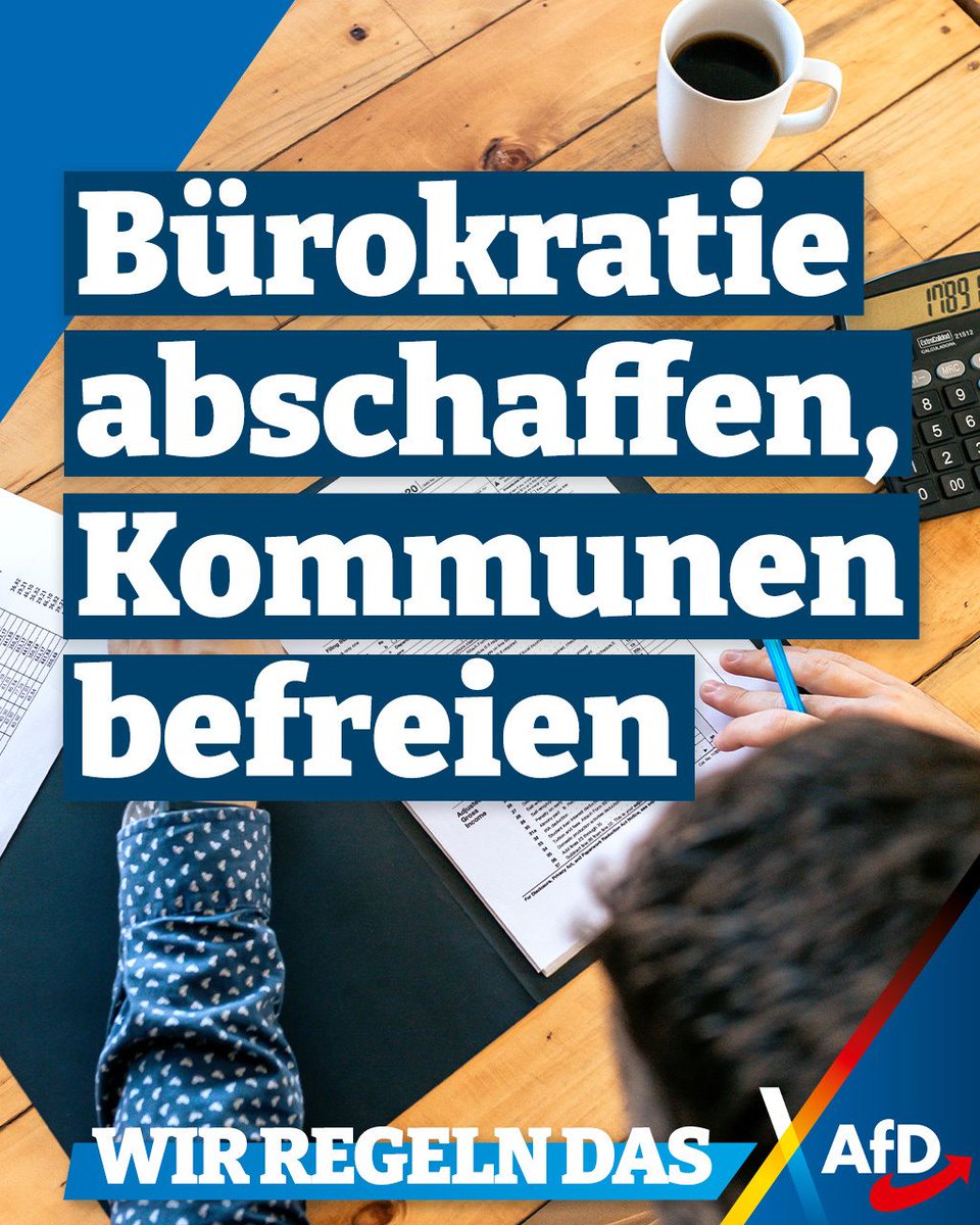 Bürokratie ruiniert Kommunen! Straßenausbaubeiträge abschaffen, Vorschriften streichen. Mehr Freiheit für Städte &amp; Dörfer. Wer will das auch?

#WirRegelnDas 

#AfD #RheinlandPfalz #Kommunen #Bürokratie #BürokratieNervt #Papierkram #Vorschriften #Freiheit #Politik