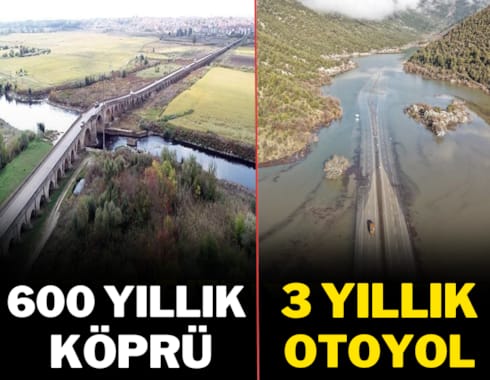 BİR YANDA 600 YILLIK UZUN KÖPRÜ, 
ÖBÜR YANDA 3 YIL ÖNCE YAPILAN 
ANTALYA AKP RANT KÖPRÜSÜ..
Üstelik, nedense,  başka ülkelerde yapılan benzerlerinin en az birkaç katı daha pahalıya maloluyor!!??
Çocuklarımızı, torunlarımızı bile acımasızca 
borçlandırıyor.. Türk yargısı da devre