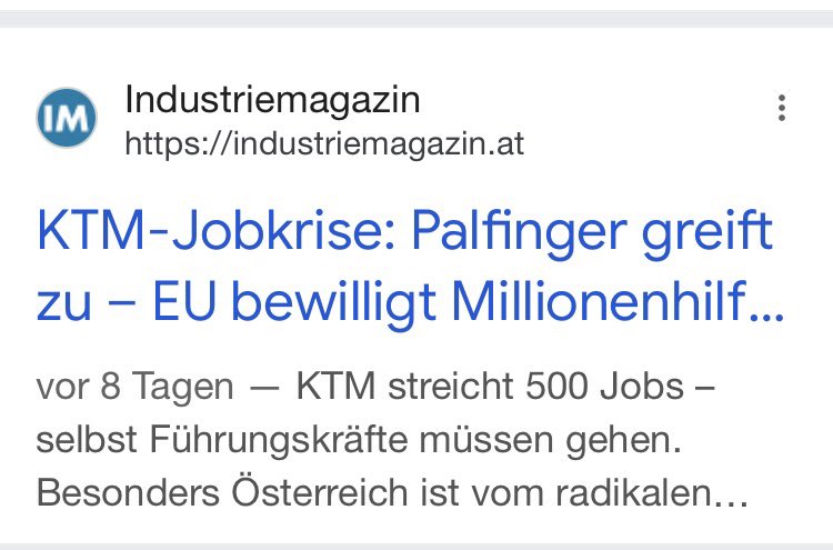 Ist das kein Verbrechen ?
Stefan Pierer, 
ehm. KTM Inhaber ist Milliardär !

und hinterlässt 1,8 Milliarden 
SCHULDEN ….🙈

Und die EU gibt jetzt Millionen !

….von den Arbeitern 😲