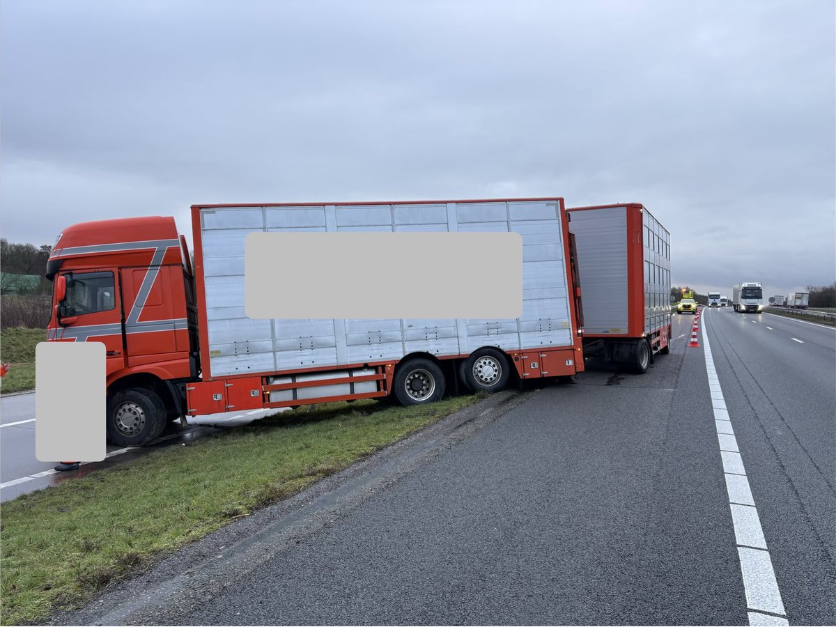 Ongeval met vrachtwagen op A73 bij Boxmeer