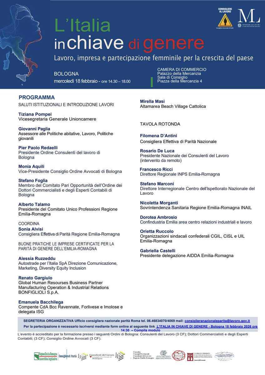 cuper_ER's tweet photo. 📌 𝑳’𝑰𝒕𝒂𝒍𝒊𝒂 𝒊𝒏 𝒄𝒉𝒊𝒂𝒗𝒆 𝒅𝒊 𝑮𝒆𝒏𝒆𝒓𝒆 fa tappa domani a #Bologna: numeri sulla partecipazione femminile per la crescita del Paese.

Mercoledì 18 febbraio 14.30-18 alla Camera di Commercio.

✏️Partecipa compilando il form https://t.co/7ab4z2iBGv

#cuper https://t.co/EJI0ls7SqV