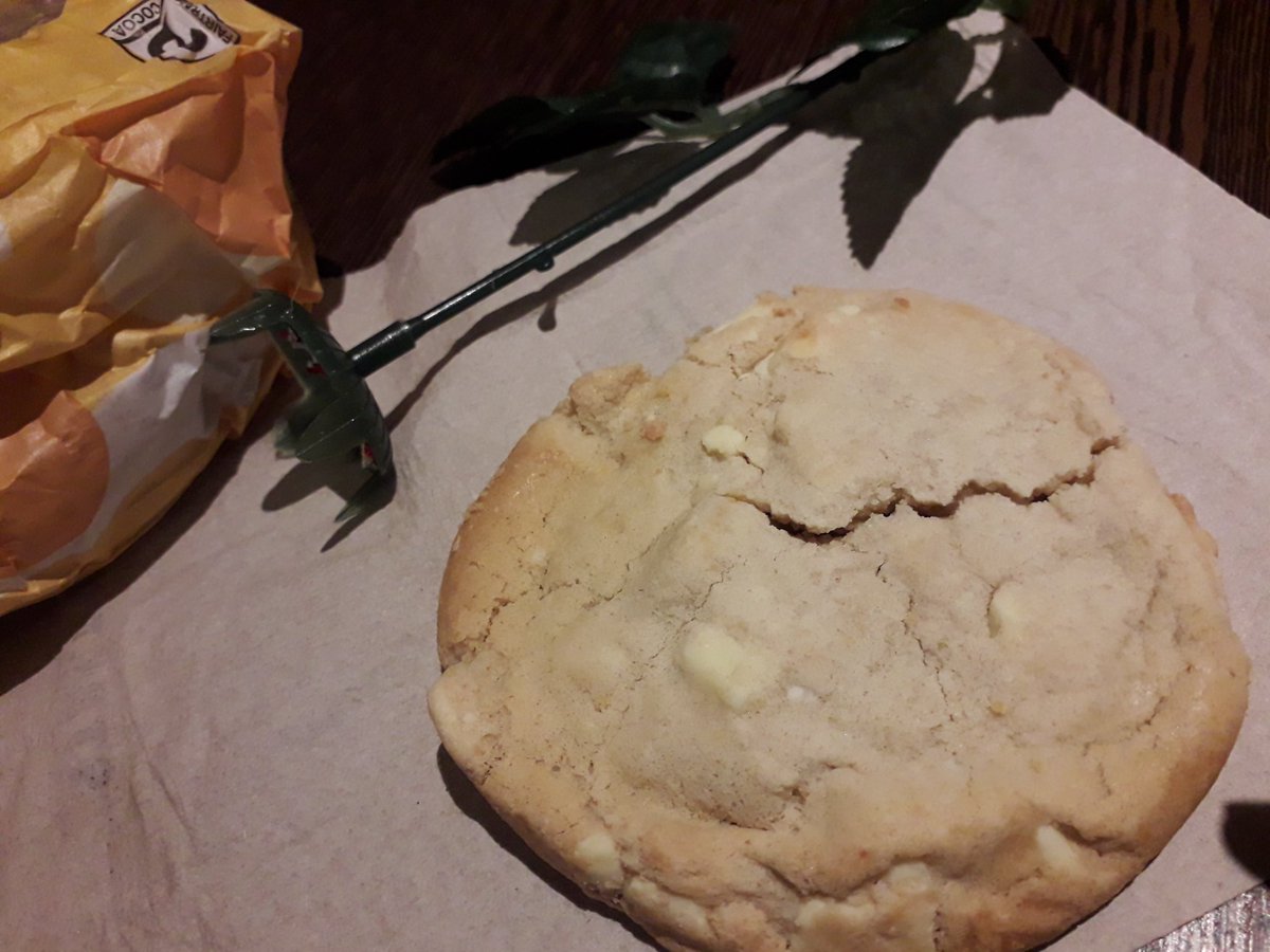 White chocolate cookie so the only thing where's my coffee